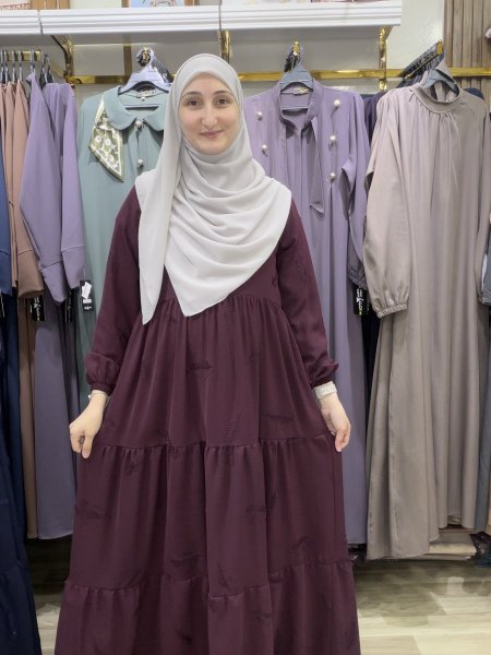 فستان مع رسمة ريشة ون سايز